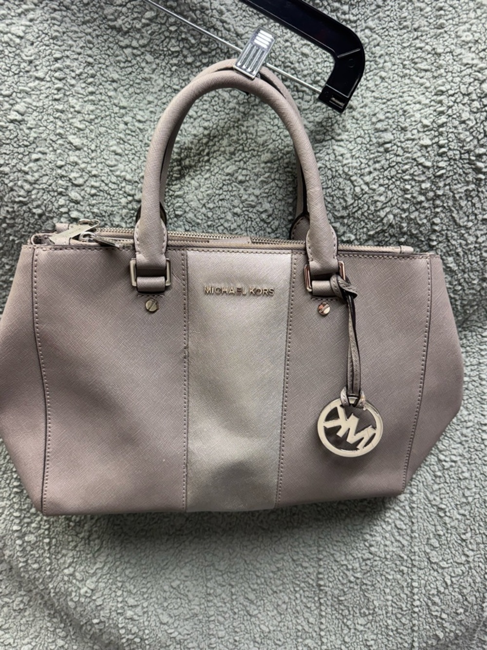 Michael Kors Neutral Taupe Saffiano Satchel